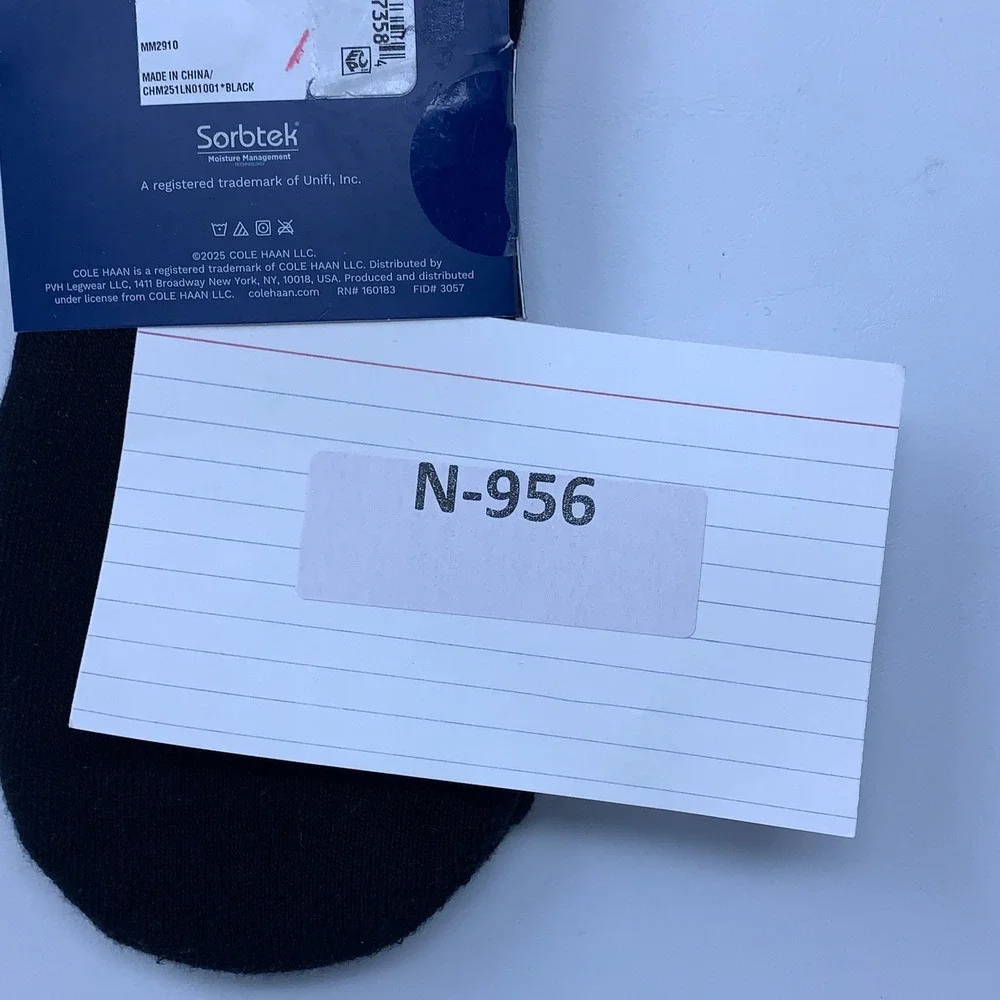 Cole Haan Mens 7-12 Black Striped 2-Pack Cushion Liner No Show Socks